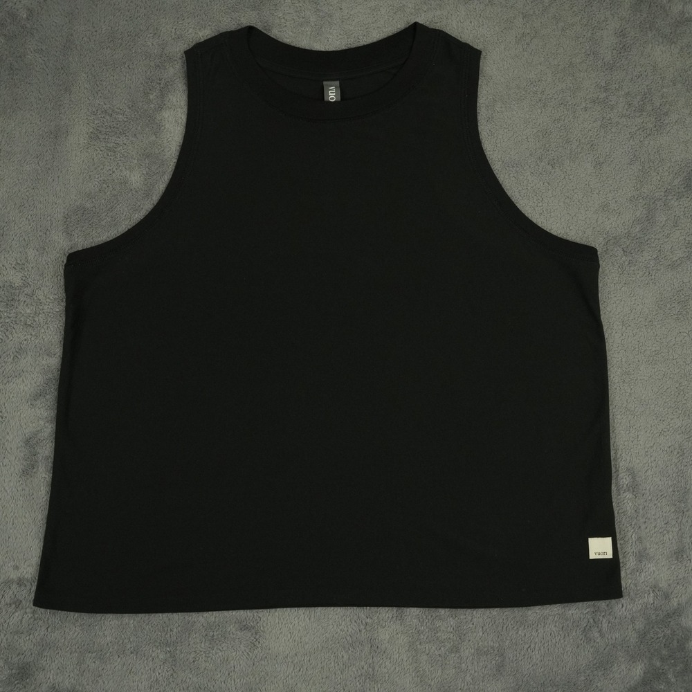 Vuori Energy Tank Top Womens Medium Black Relaxed Fit Sleeveless Crew Neck VW123